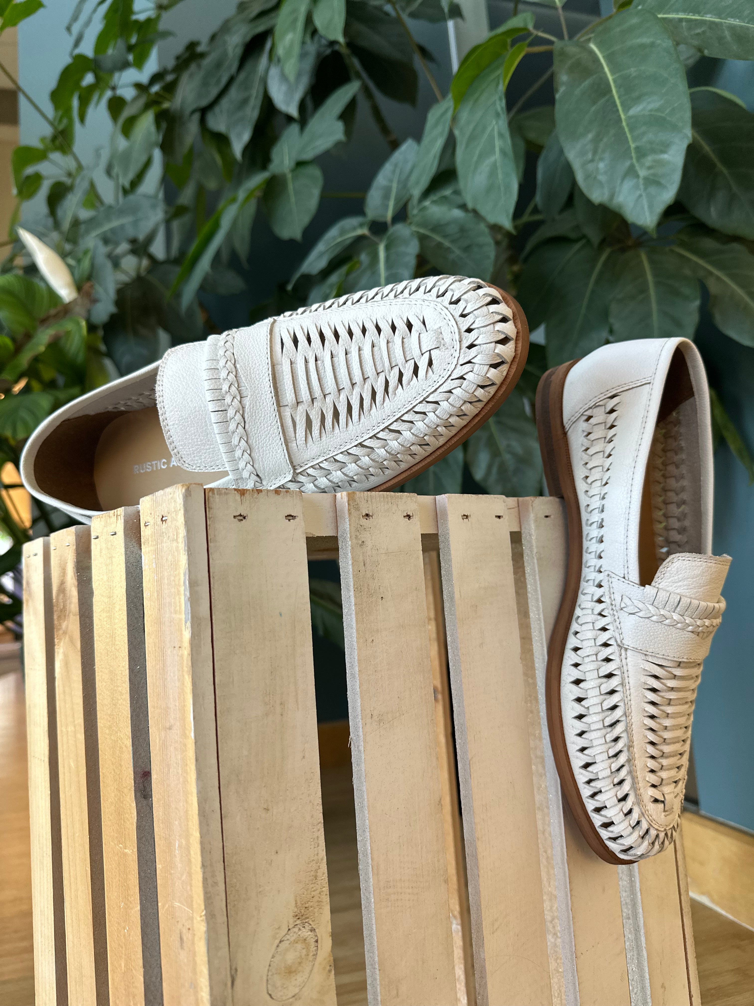 White on sale woven shoes